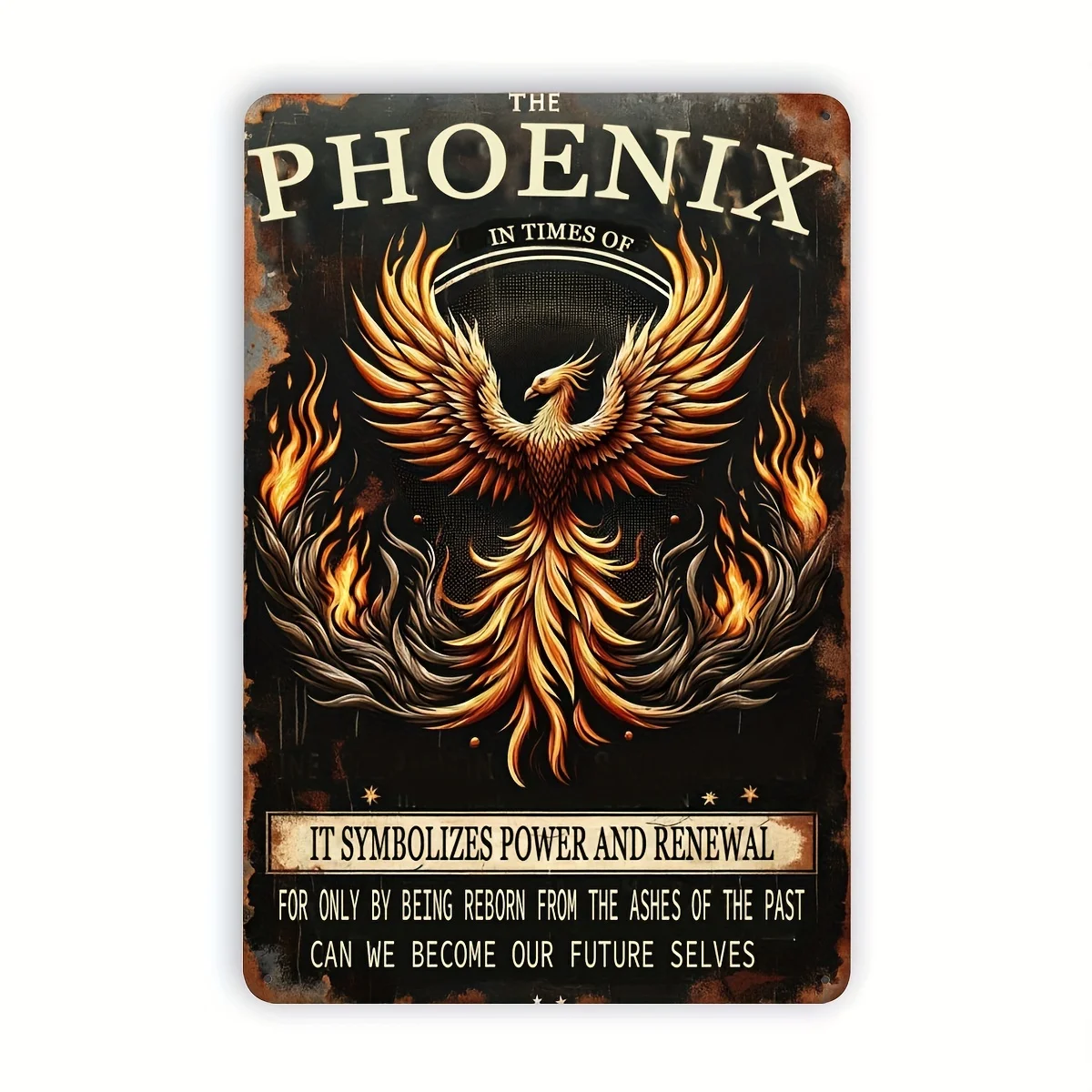 Phoenix Metal Wall Art Plaque - 1 Piece Aluminum Sign 
