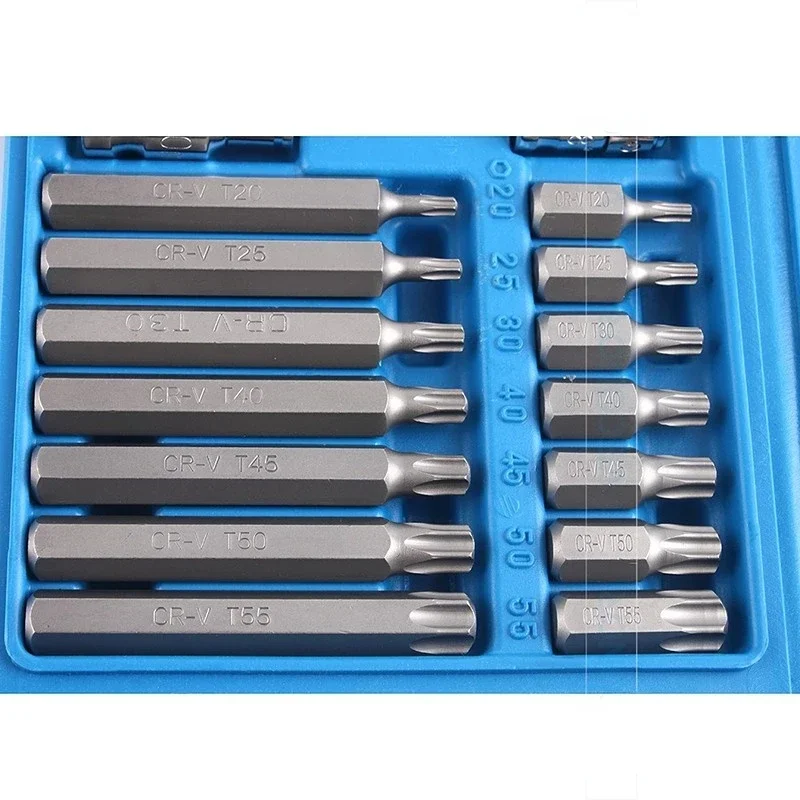 40Pcs 1/2in 3/8in Adaptor Drive Shank Hex Torx XZN Star Impact Socket Set Metric Socket Set Ratchet Driver Socket Wrench