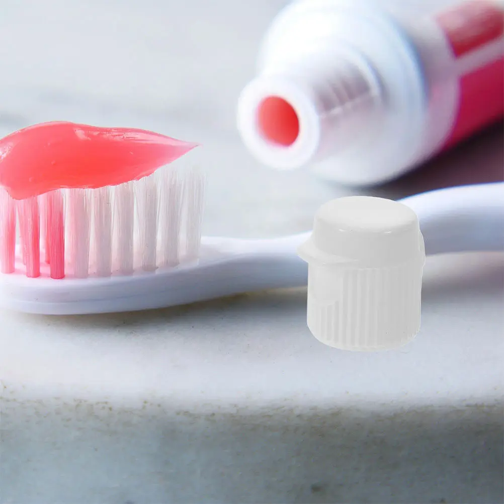 

100Pcs Toothpaste Tube Caps Plastic Flip Cap Replacement Travel Cover Bathroom Accessories Self Sealing Leak Proof Saver