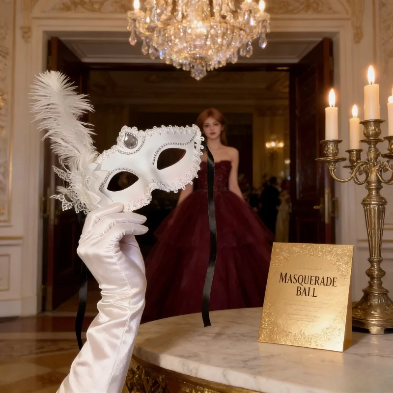 Máscara de mascarada de media cara S exy Máscara de fiesta de encaje para mujer Accesorio de juego de rol de fantasía