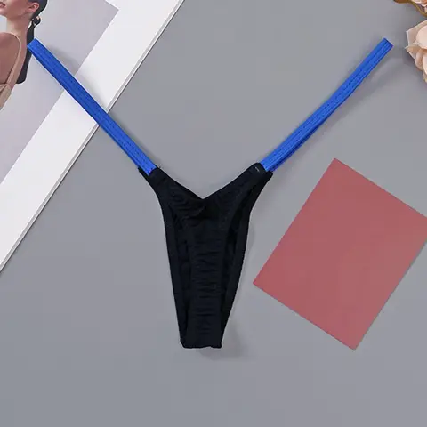 여자 T 백 섹시한 속옷 T-바지 울트라 얇은 팬티 스트랩 낮은 허리 팬티 여러 가지 빛깔의 스티치 란제리 탄성 속옷
