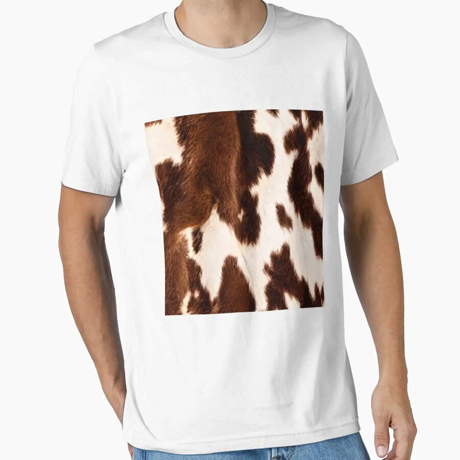 Cow hide pattern Unique and sophisticated animal print Essential T Shirt vintage Washed Versatile Casual Slightly Comfortable