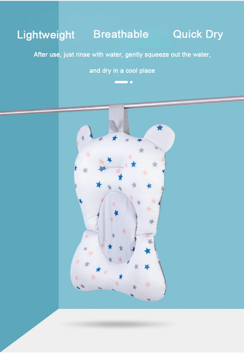 Baby Bad Sitz Unterstützung Matte Infant Anti-Slip Weichen Komfort Körper Kissen Faltbare Baby Badewanne Pad Stuhl Neugeborenen Badewanne kissen – Detail 6