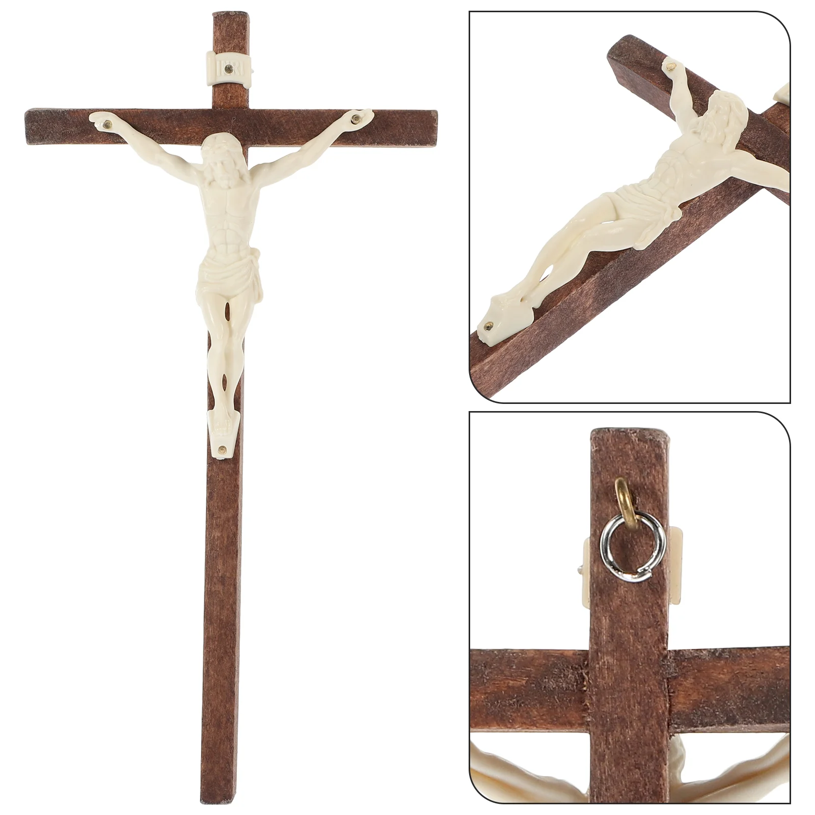 Cross Ornament Catholic Statue Jesus Statues and Figurines Gifts Ornaments Sculpture Western Sculptures Wooden