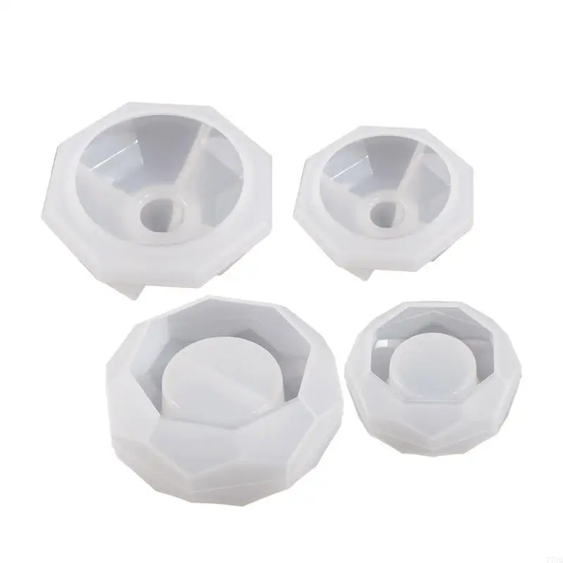77JB Section hexagonale miroir Moule bougeoir en silicone pour coulée époxy en résine