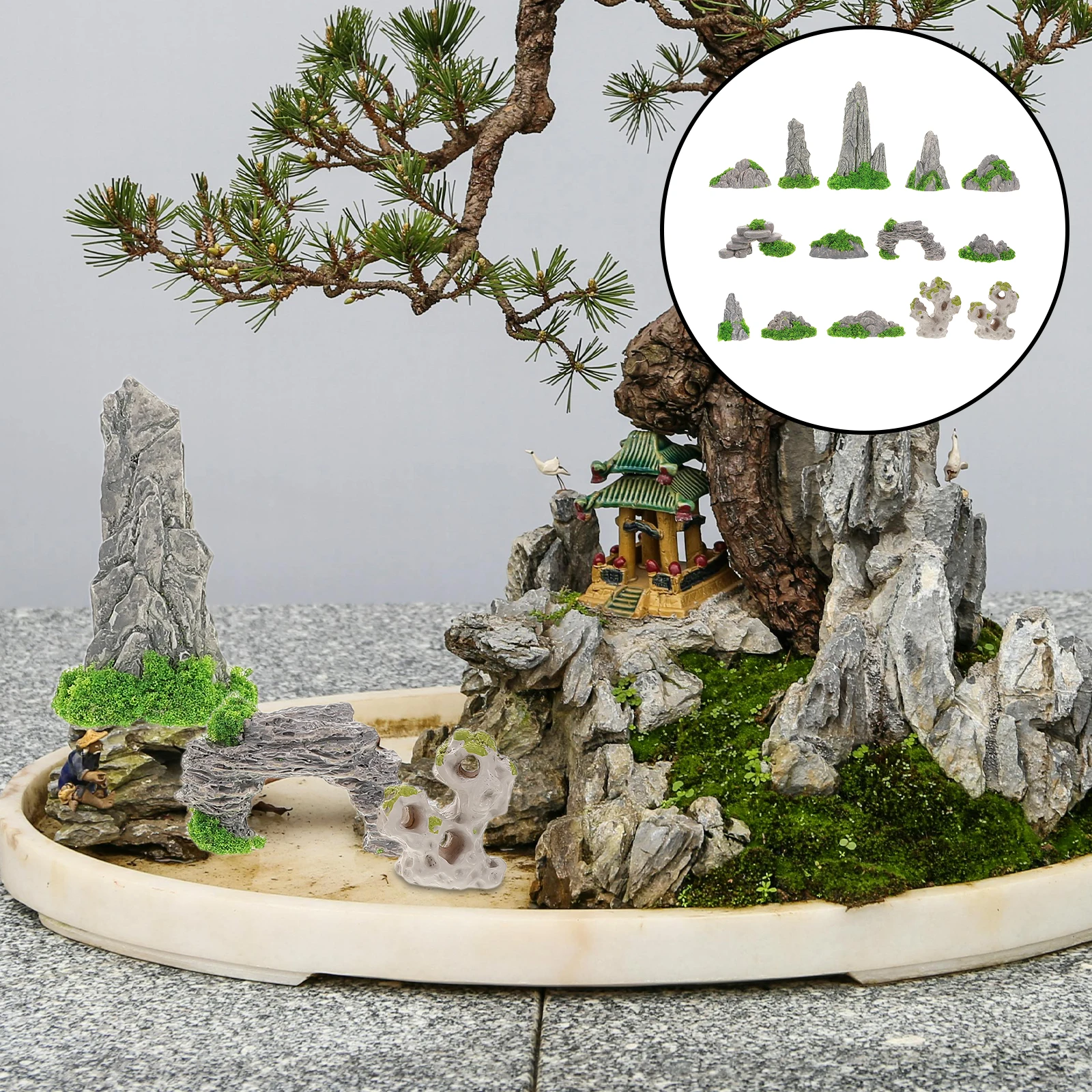

14Pcs Mini Garden Ornaments Resin DIY Micro Landscape Accessories for Bonsai Tree Flower Pot Decoration Garden Ornament