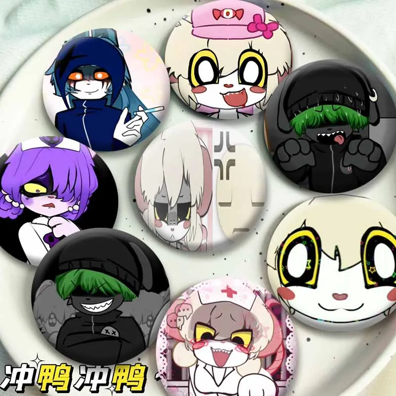 Horror Anime Terrible Mouse Icons Button Pins Lorna Damm Leima Luke Round Brooch Creative Tinplate Badge for Backpack Decoration