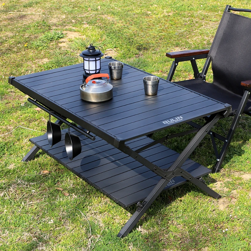 

Outdoor Ultra-light and Durable Camping Double Egg Roll Table Aluminium Alloy Camping Table Foldable Foldable Table Fishing