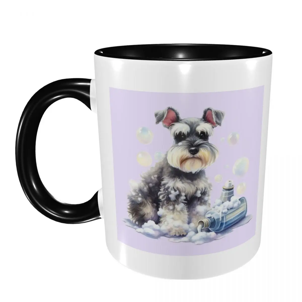 Miniature Schnauzer Bath With Bubbles Mug Funny Ceramic Coffee Cups Tea Mugs Milk Cup Drinkware Gift for Friends