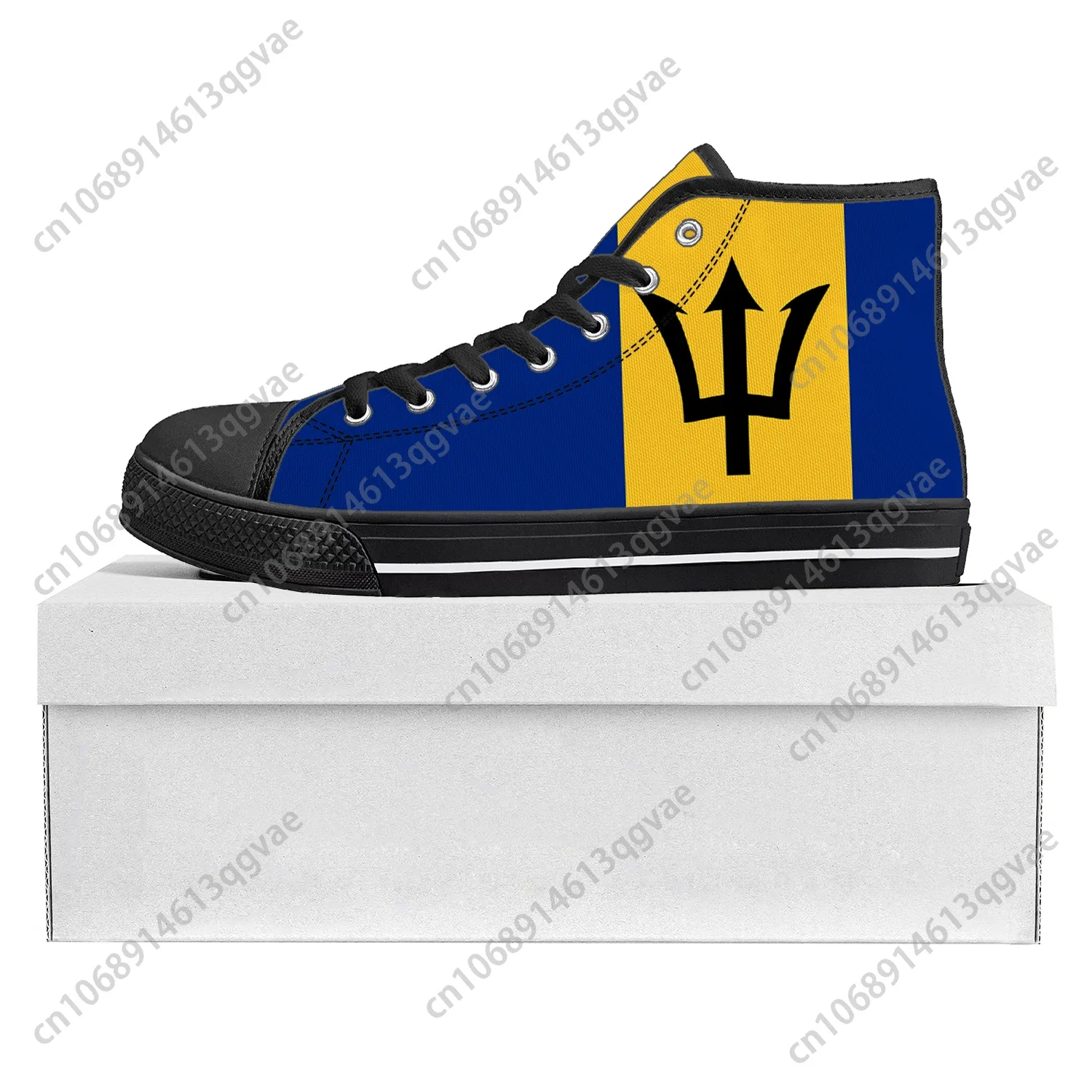 Barbados Flag High Top High Quality Sneakers Mens Womens Teenager Canvas Sneaker Barbados Casual Couple Shoes Custom Shoe