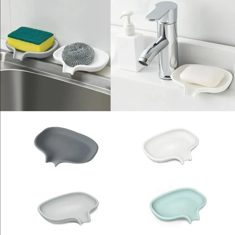 

Silicone Soap Dish Holder, Self Draining, Non-Slip Soap Tray, Bathroom, Kitchen Sink Draining Rack, Storage Tray