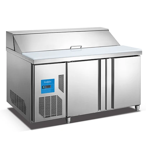 

Wholesale Stainless Steel Salad Refrigerator Pizza Counter Kitchen Workbench Commercial Refrigerator Prep Table Pizza