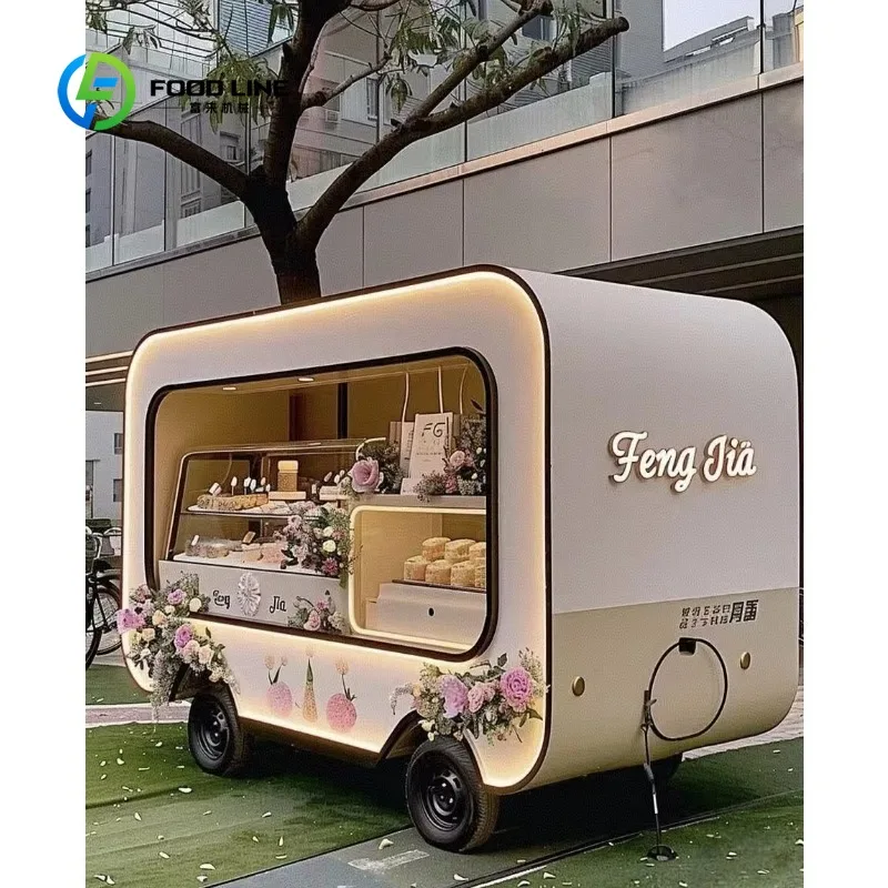 

Latest Design Popular Double Decker Trailer Food Bus Caravan Electric Mobile Food Truck for Sale Customized