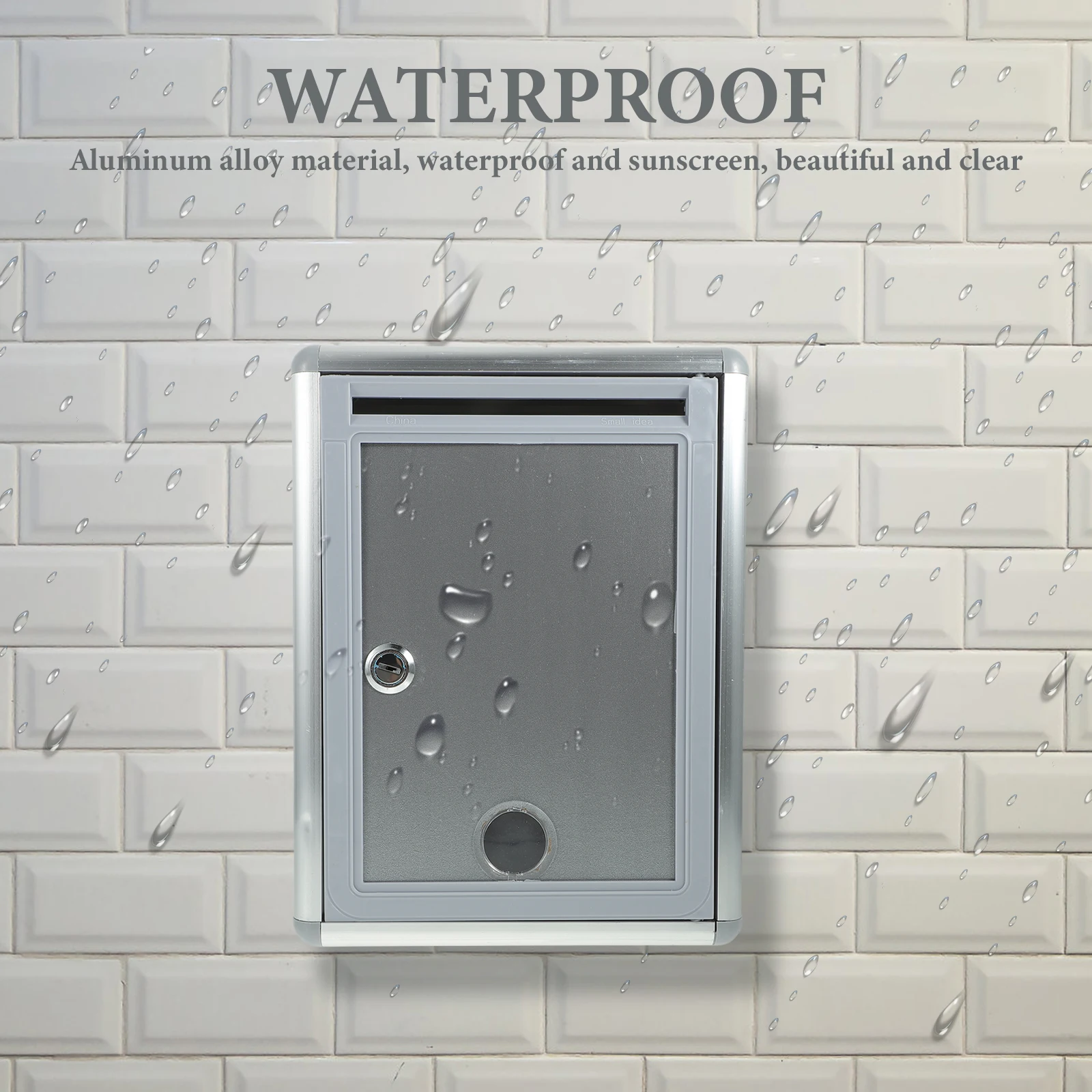 1Pcs Aluminum Alloy Lock Box Silver Grey Wall-Mounted Suggestion Complaint Mailbox Security Ballot Letter Container