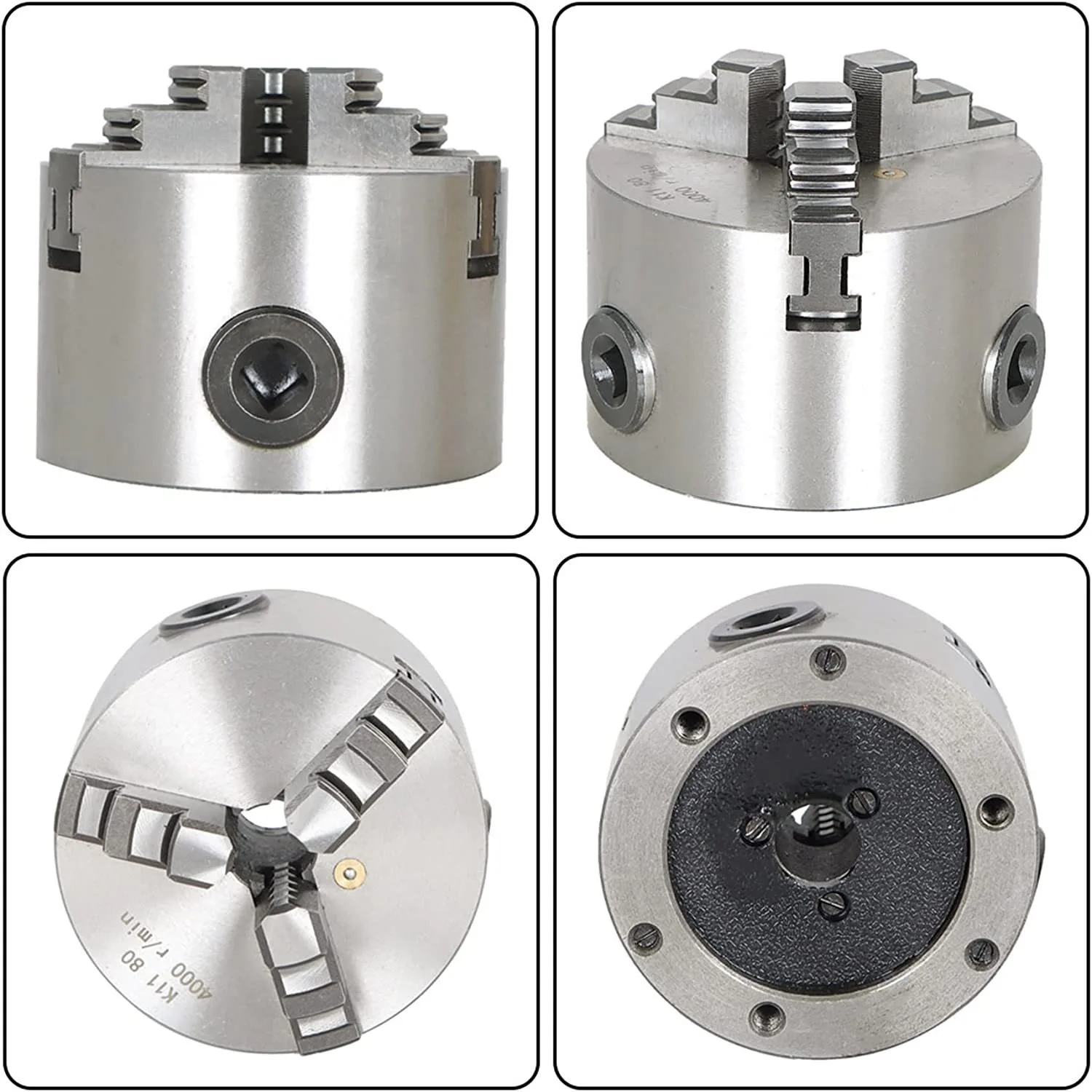 Imagem -05 - Manual Torno Chuck com Máquina de Torneamento 3-mandíbula Torno Chuck Auto-centrando Metal Novas Ferramentas Acessórios K1180 1pc Mandíbulas