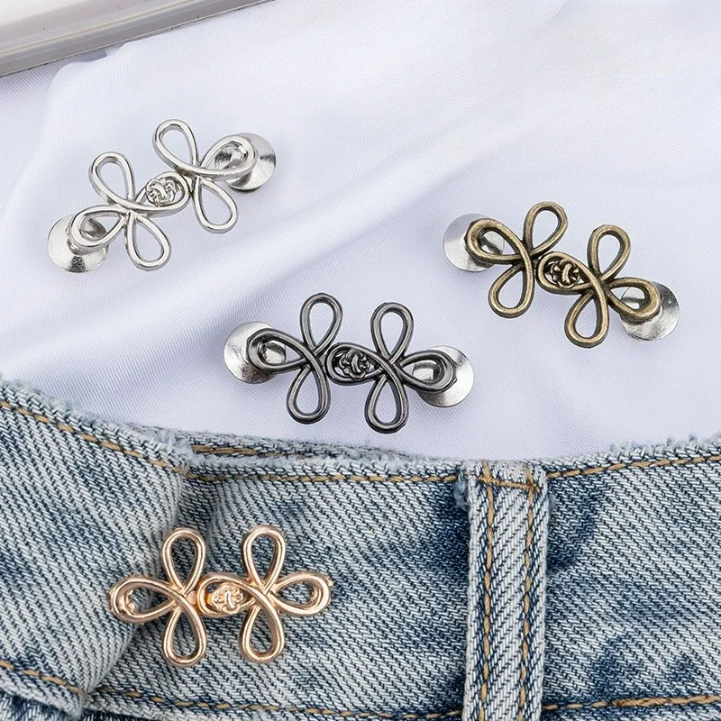 2 szt. Czterolistna koniczyna regulacja klamry napinacz w talii regulowana klamra ze stopu odpinany bezszwowy guzik do spodni spódnice