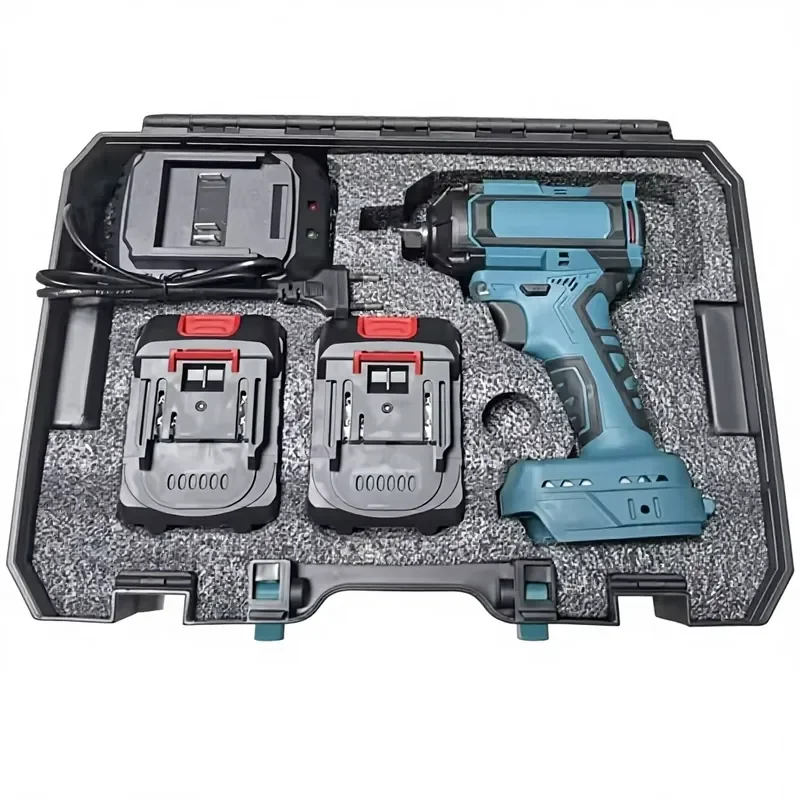 Professional 21V Brushless Lithium-Ion Battery Impact Wrench Ratchet Set Handheld Industrial 500N.m Torque 1/2 in Drive 220W