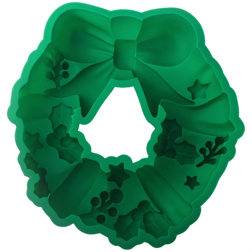 Christmas Wreath Snowman Gift Box or Santa Claus Design Chocolate Molds Christmas Silicone Cake Molds Kitchen Dessert Decoration