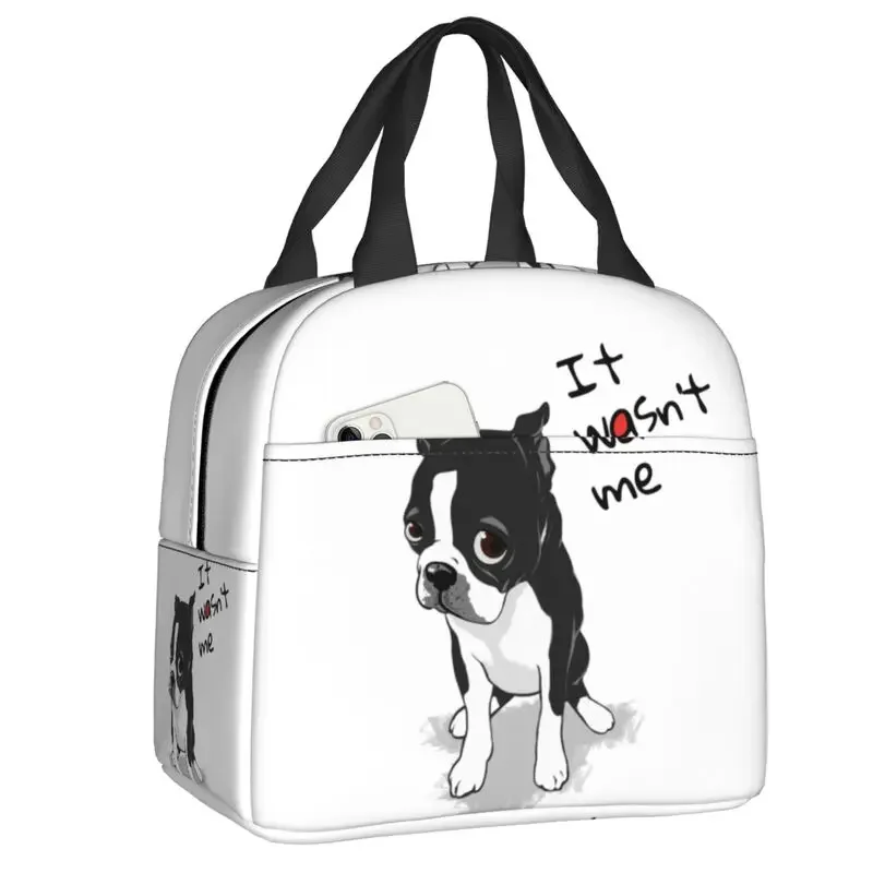 Boston Terrier non è stato Me borsa termica per il pranzo per l'ufficio scolastico modello cane dispositivo di raffreddamento impermeabile scatola termica per il pranzo donna bambini