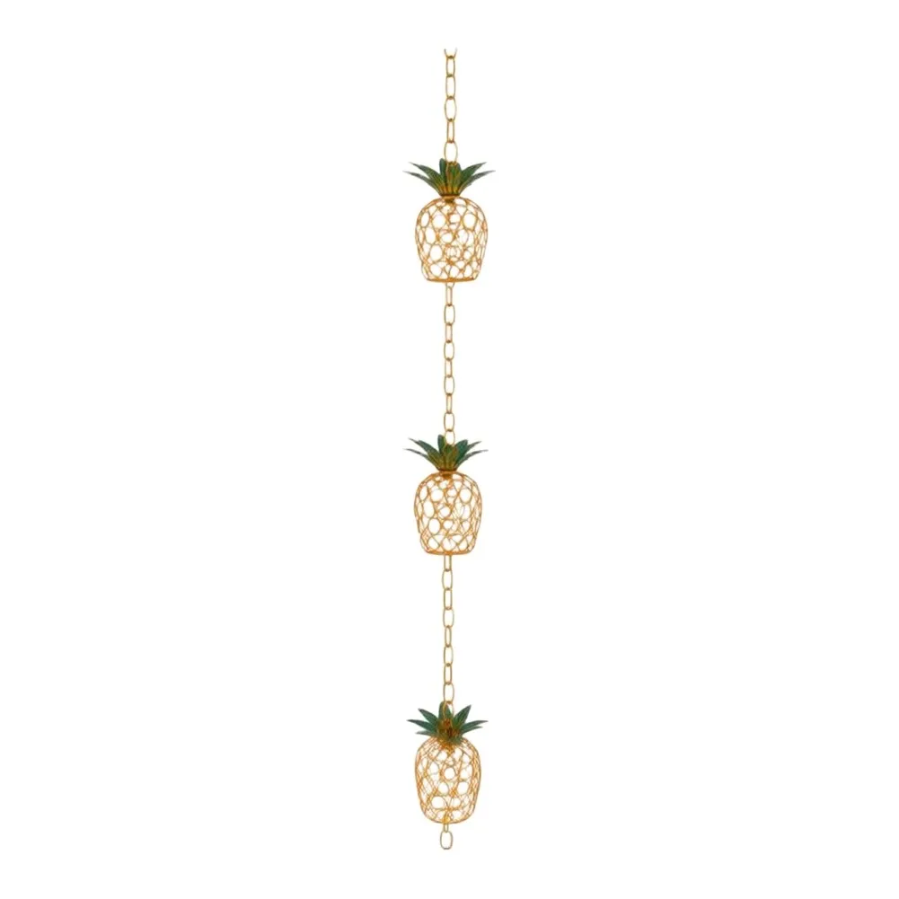 Pineapple Rain Chain Outdoor Downspout Extension Decorative Gutter Cup Chime Metal Rainwater Drainage Chain Outdoor Decoration