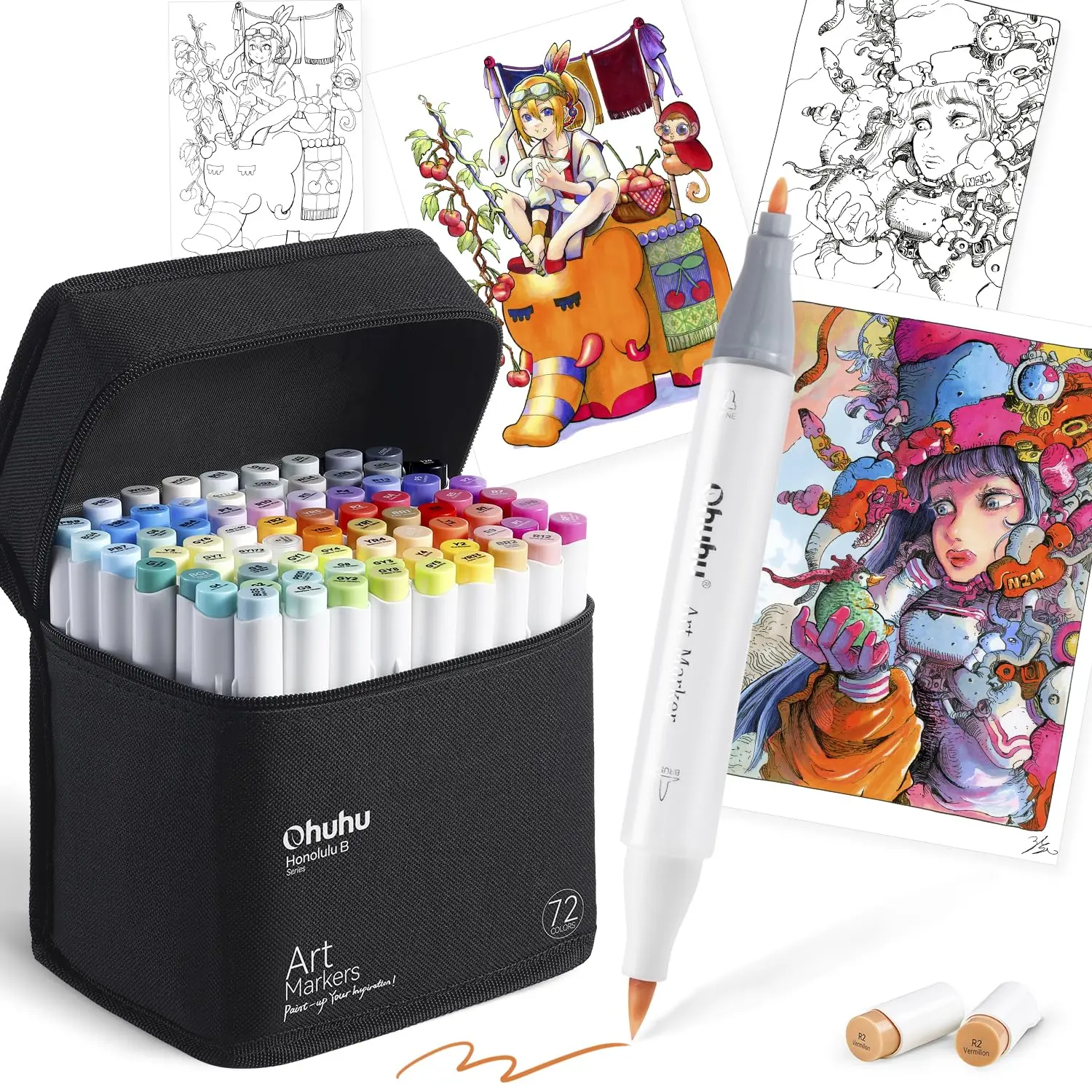 Marker Brush 72 73 Professional Illustration Brush Fine Includes 1 Blender B Series Pens Type Colors Pens Grade Markers