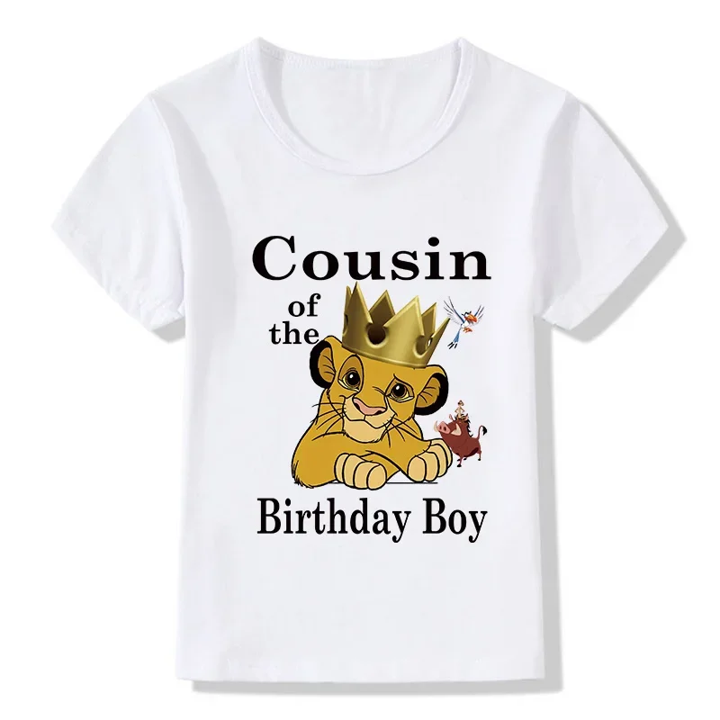 Disney Matching Family Outfits For Birthday Boy Lion King Simba Theme Family Look Tshirt Kids Clothes Father Mother Daughter Son