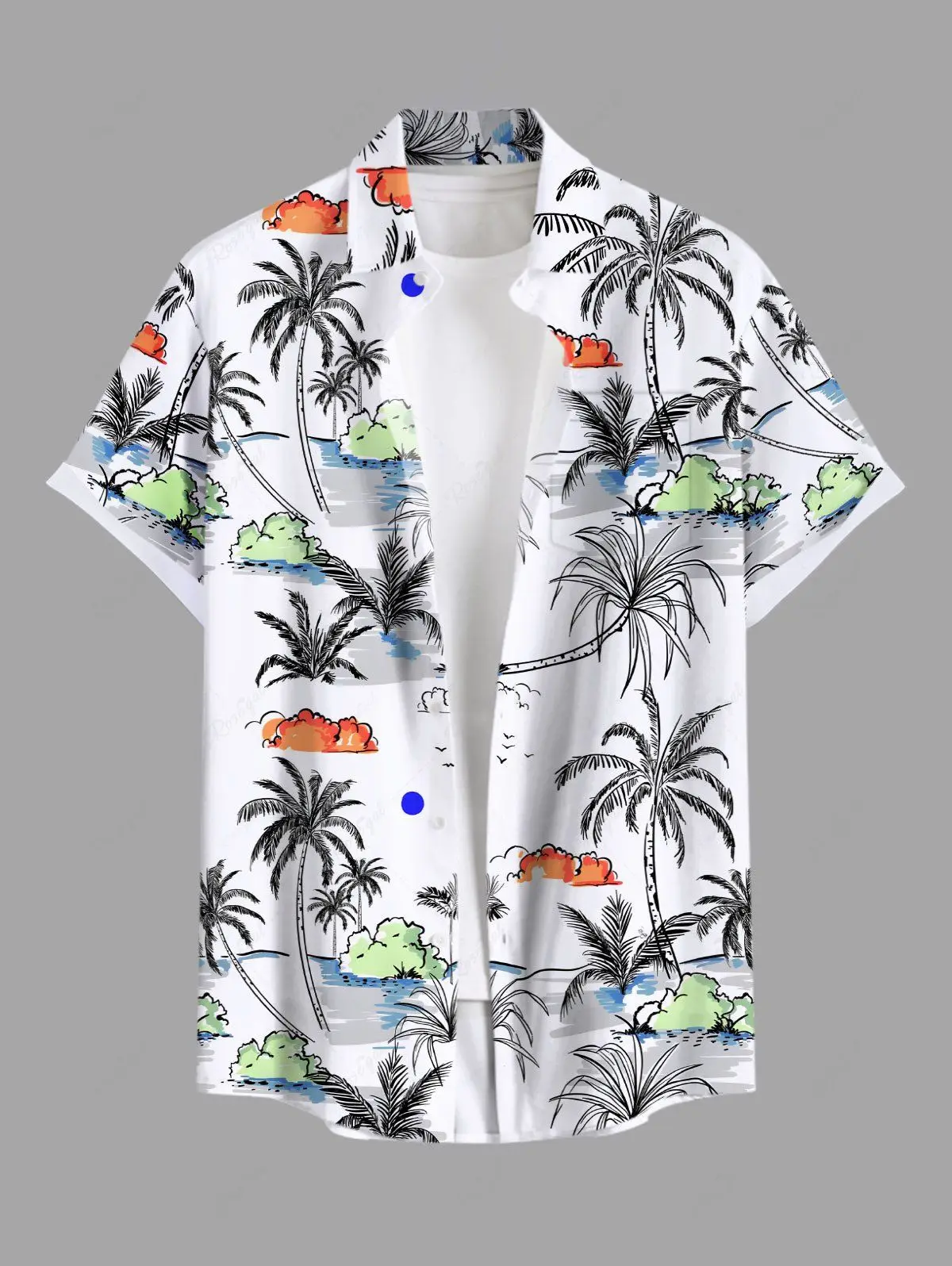 

Men's Hawaiian Shirt 3D Printed Short Sleeved Button Down Lapel Shirt Summer Holiday Oversized Tops Casual Aloha Shirts For Men