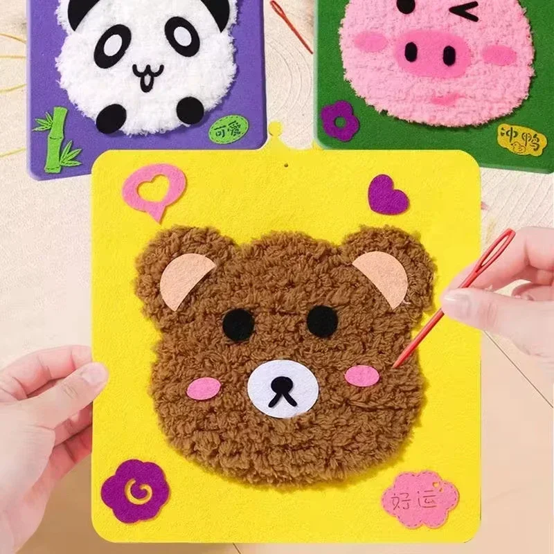 

Children's Diy Educational Weaving Material Package Embroidery Punch Needle Kit Handmade Knitting Sewing Diy Embroidery Poke