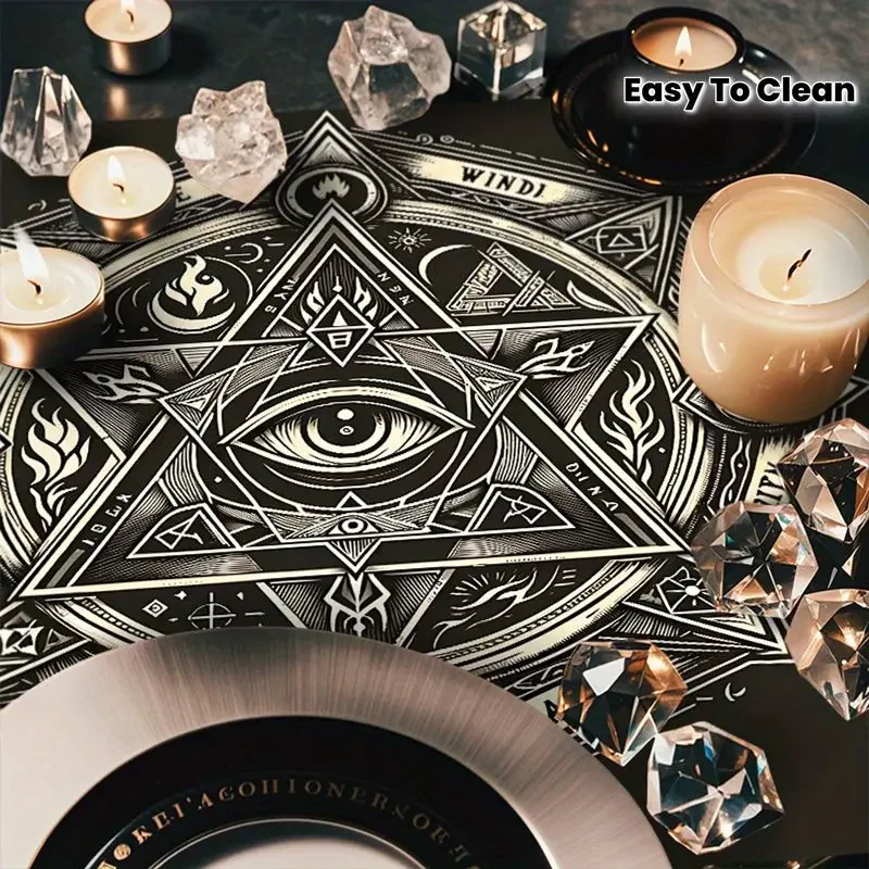 VIKAMA Full Sight Eye Tarot Tablecloth Altar Divination Spiritual Meditation Underworld Divination Desktop Layout