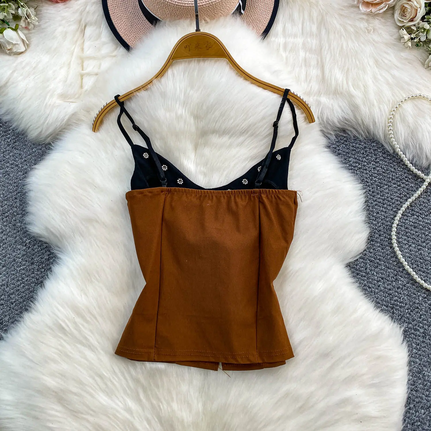 Women Chic Draw String Off Shoulder Chest wrapping Tank Top Fashion Sleeveless Tops autumn Women Top