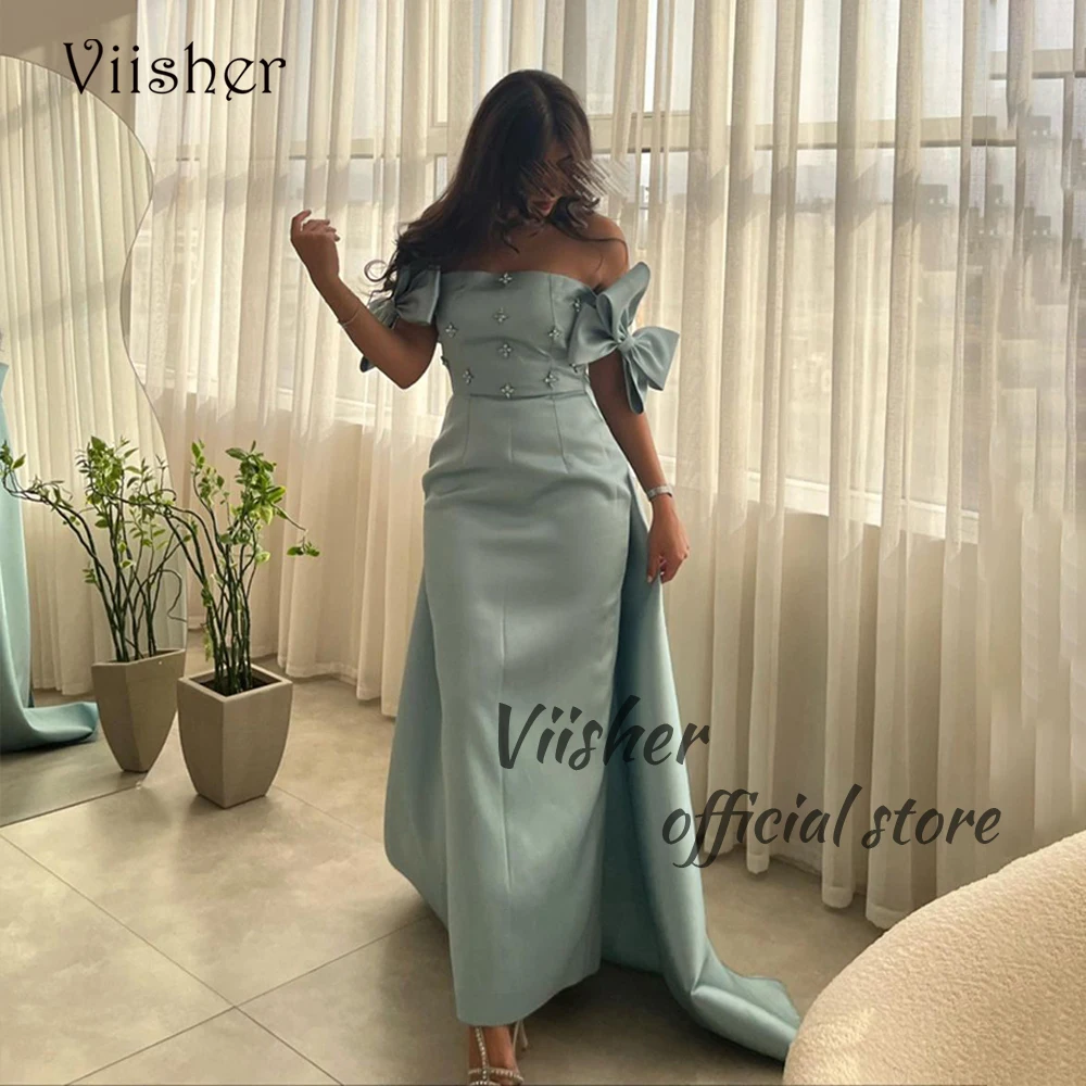 

Arabian Dubai Mermaid Evening Prom Dresses with Jacket Beaded Satin Strapless Formal Dress Floor Length Evening Party Gowns