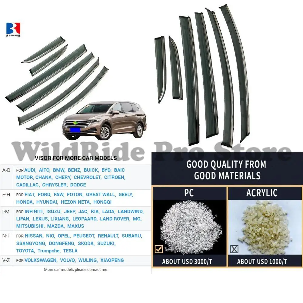 

1 set For VW Viloran 2019 Injection Deflector PC Auto Car Accessories Window Visor