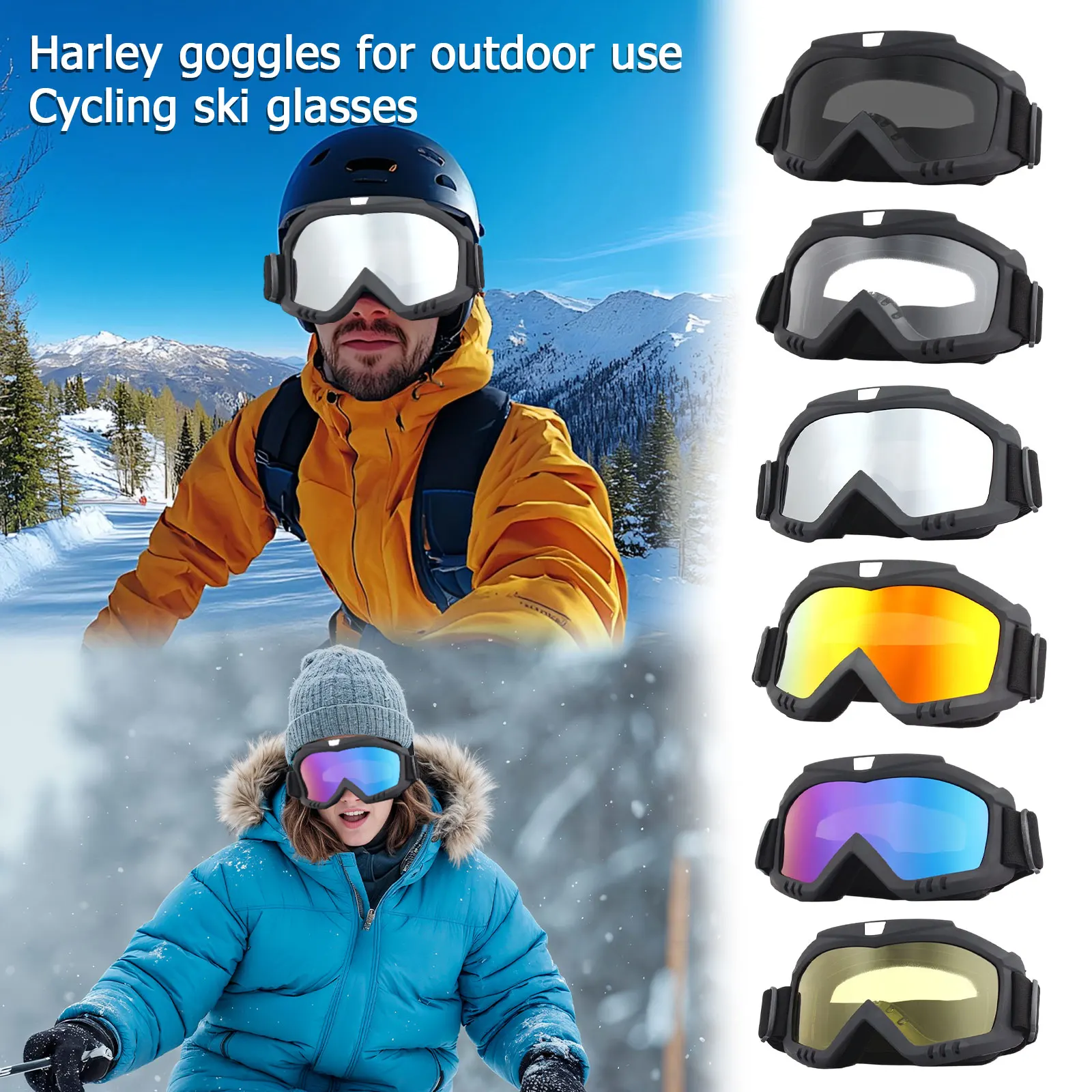 Gafas de esquí a prueba de viento para ciclismo, gafas de motocicleta, antiniebla de invierno, gafas de esquí para Snowboard, máscara de esquí, gafas tácticas de sol