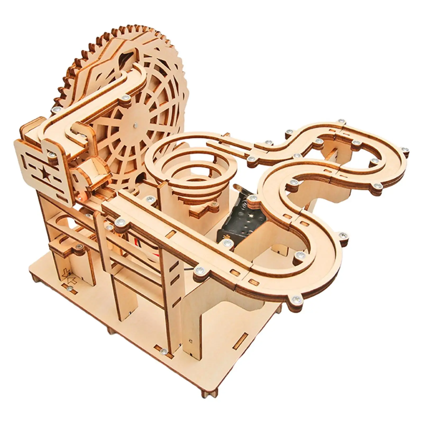 

Electrical 3D Wooden Puzzle DIY Marble Run Hobbies Toy Mechanical Puzzles Wooden Craft for Birthday Gift Holiday Decoration
