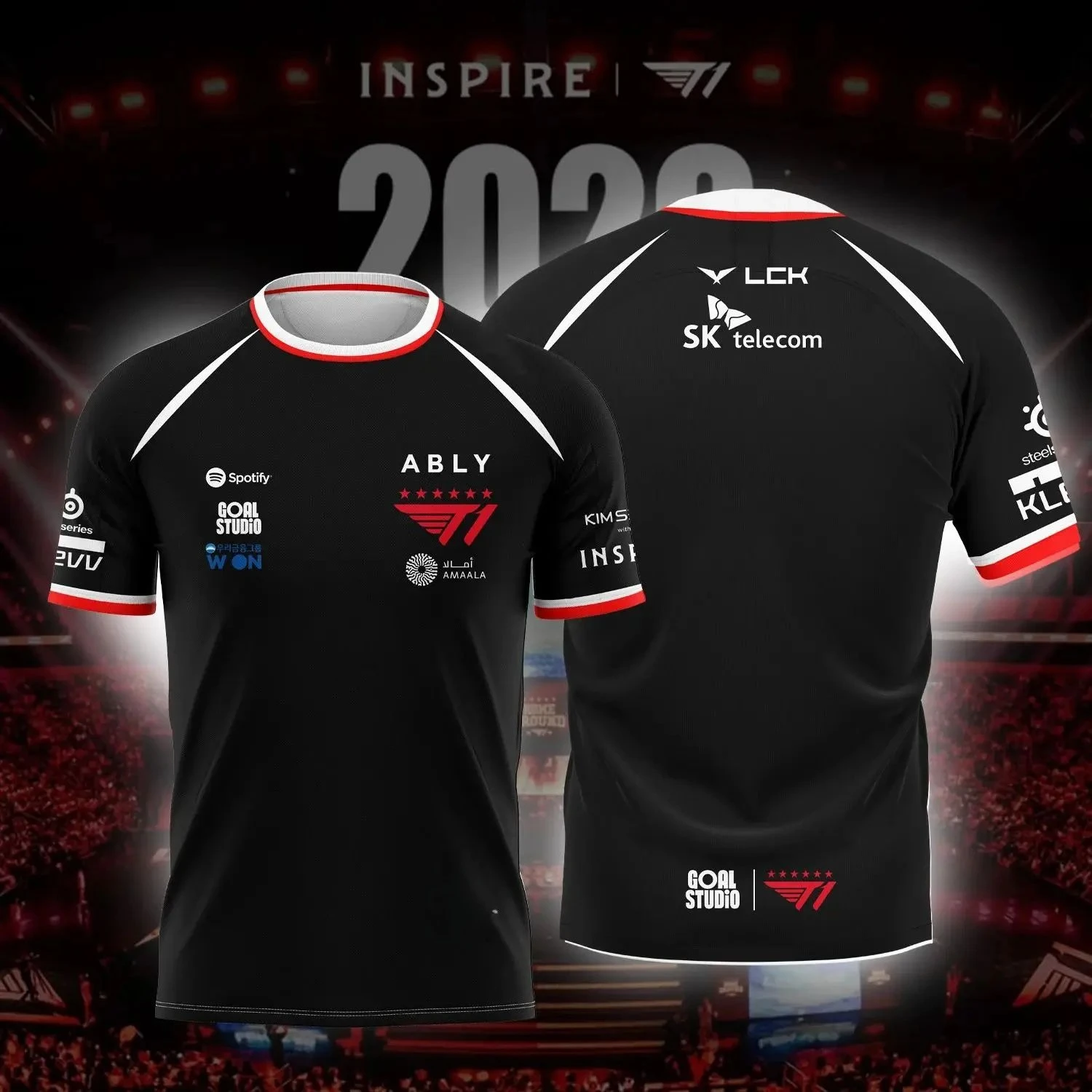 New T1 Esports Team Jersey T-shirt Faker Fan Men's Women Summer Casual Short Sleeve for Gaming Enthusiasts Sports Men Tee Top