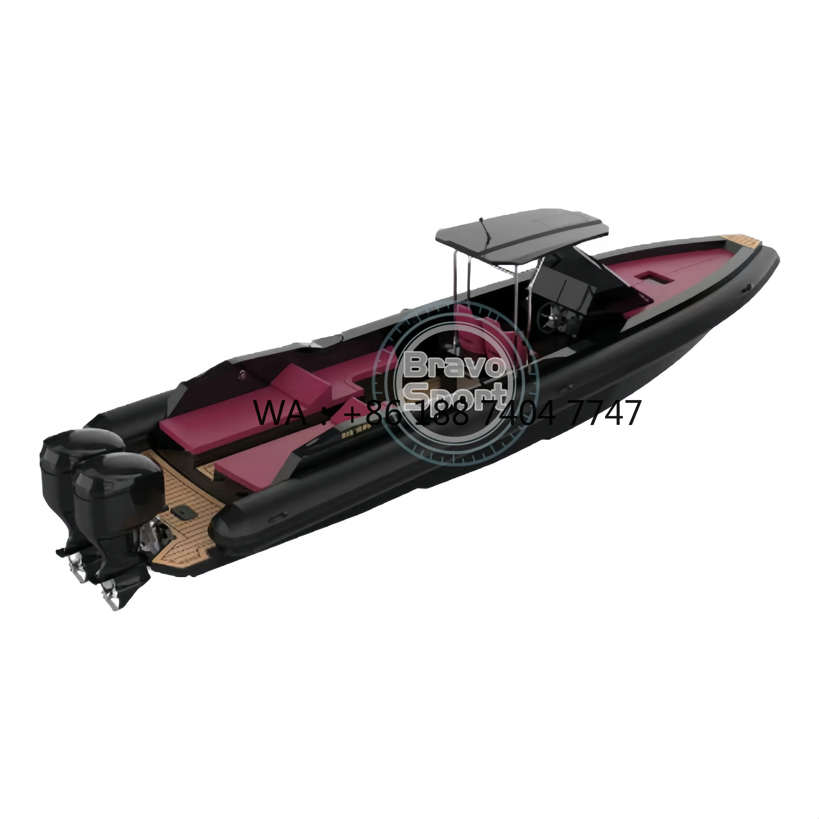 Luxury 34Feet Semi-Rigid Luxury Aluminum Hull Rib 1050 Inflatable Boat with Cabin and Toilet