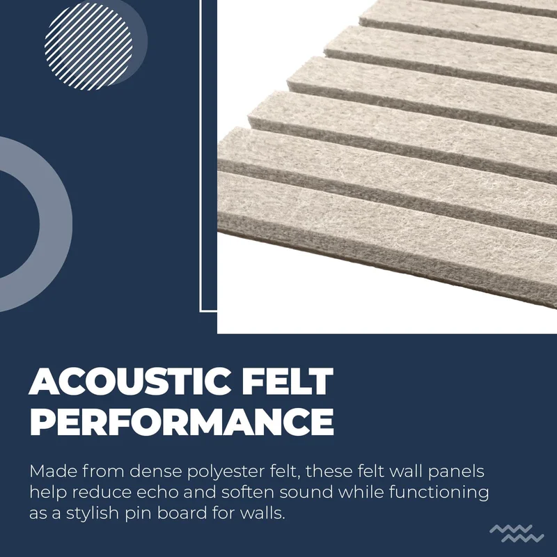 6-12PC Large Felt Cork Pin Note Bulletin Board Mount Wall Tile Soundproof Acoustic Panel Wallpaper for Home Office Ceiling Deco view 5
