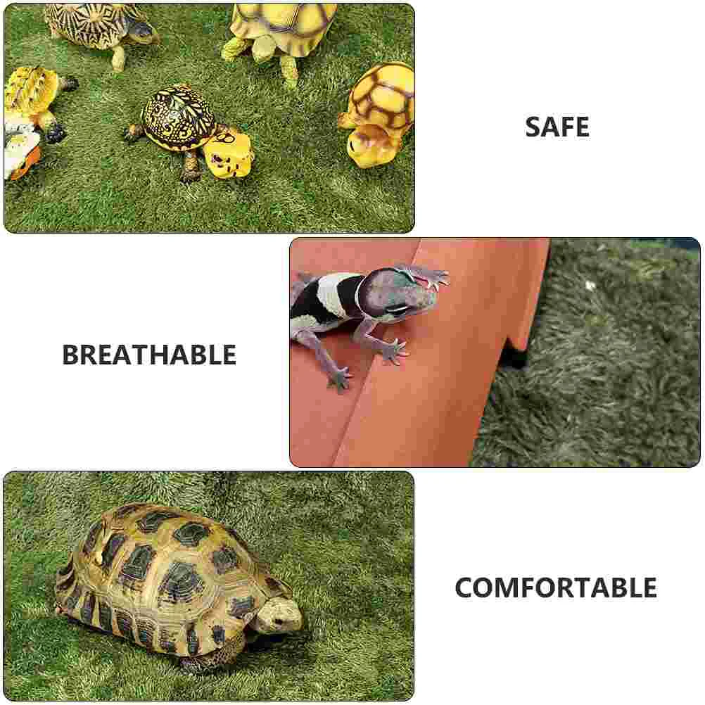 2 Pcs Climbing Pet Fake Lawn Reptile Carpets Absorbent Mats Area Rugs Moisturizing Moss Green Plants