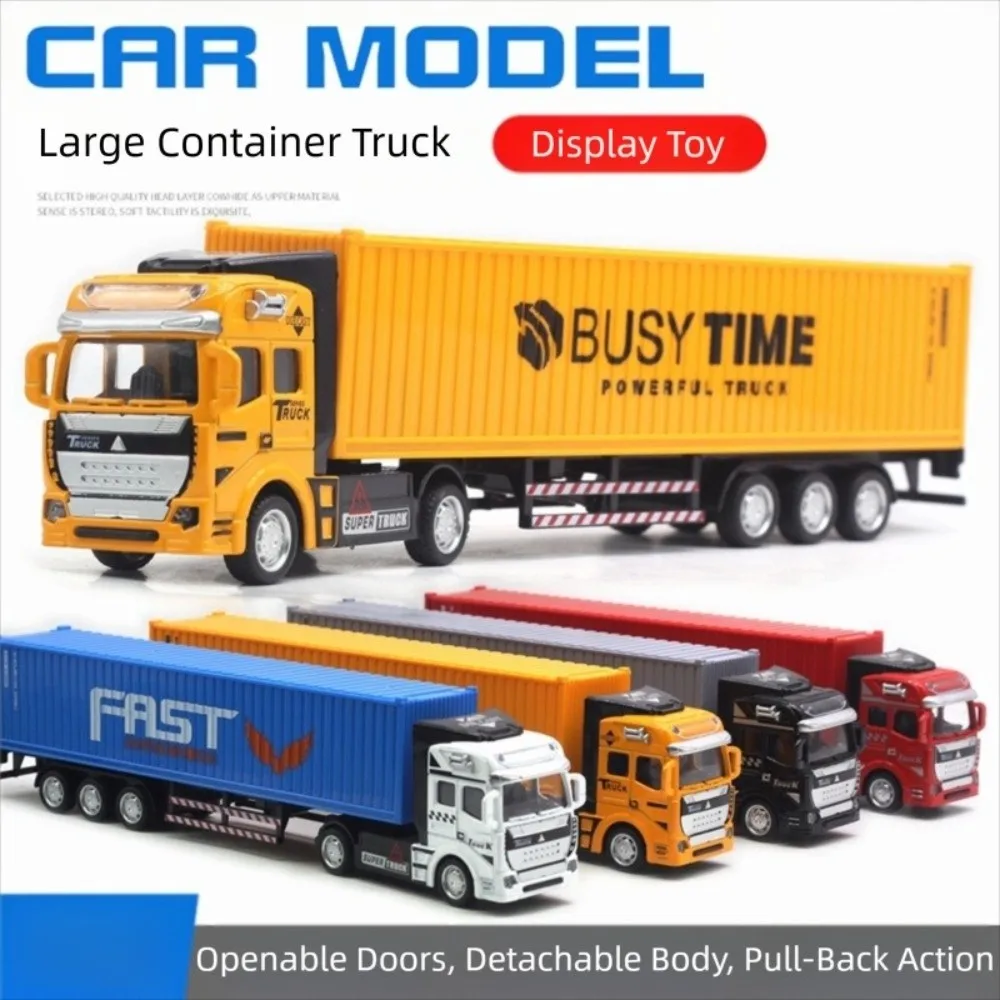 Alloy Diecast Alloy Truck Wind-Up Transport Pull Back Truck Engineering Vehicle Removable Miniature Transporters Model