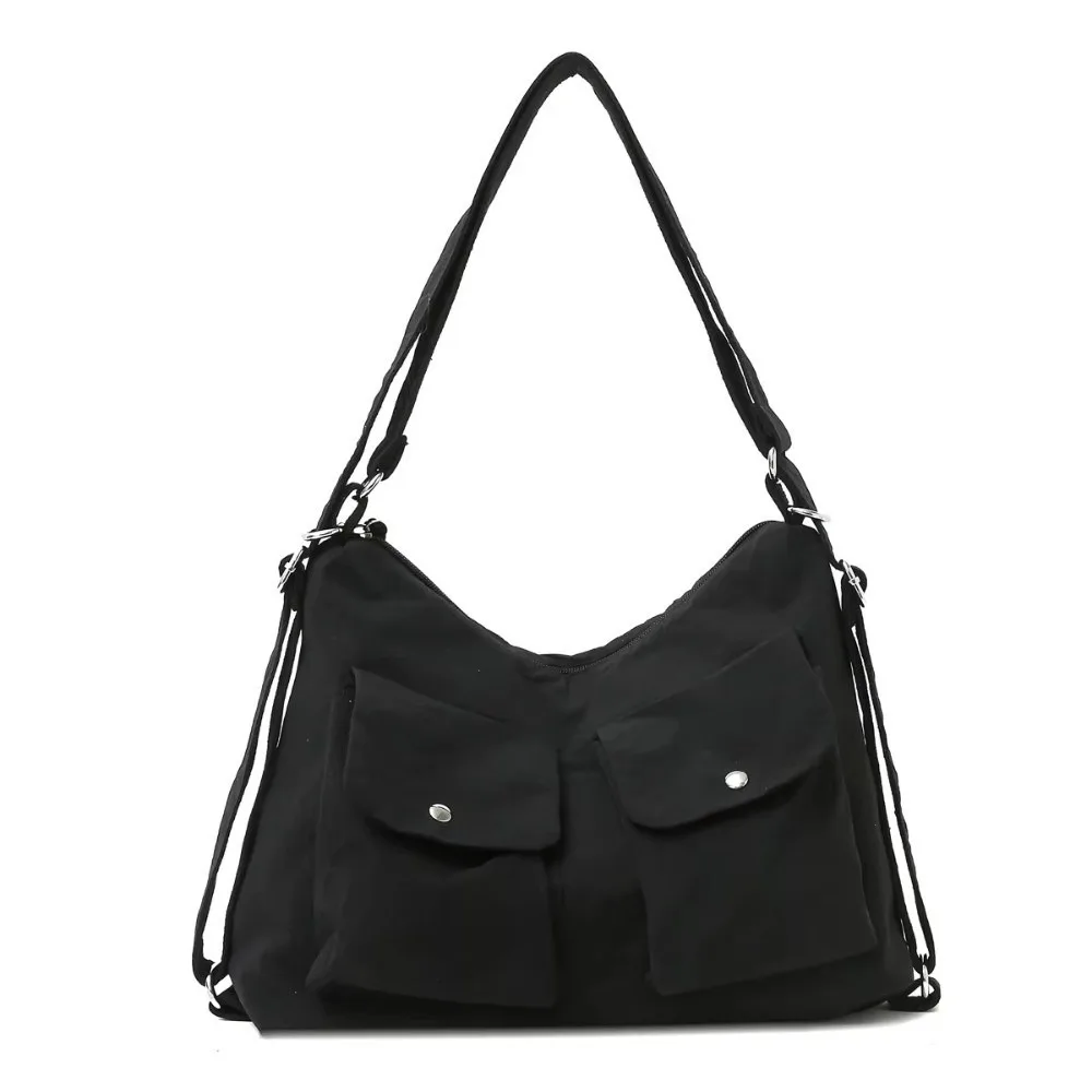 

Large Capacity Nylon Crossbody Bag Multiple Pockets Waterproof Men Shoulder Bag Harajuku Korean Style Canvas Backpack Unisex