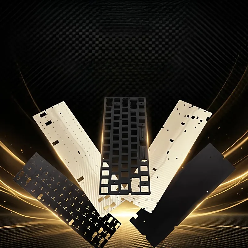 Wooting60HE Sound Package Customized Carbon Fiber Positioning Board Poron HIFI Bottom Cotton Mechanical Keyboard Accessories