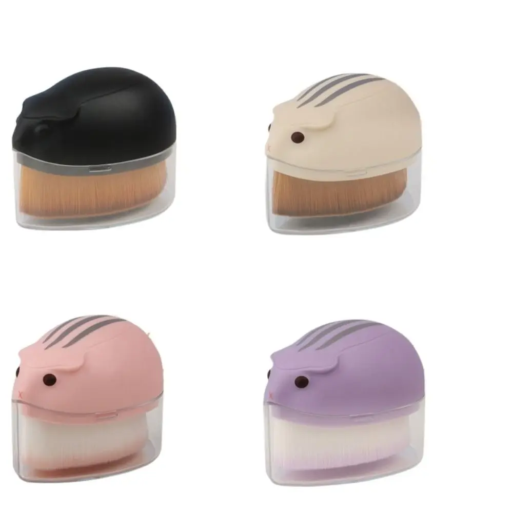 Moda de pelúcia hamster pincel de maquiagem compõem ferramenta contorno pó blush escova cosméticos beleza lavagem rosto escova presentes