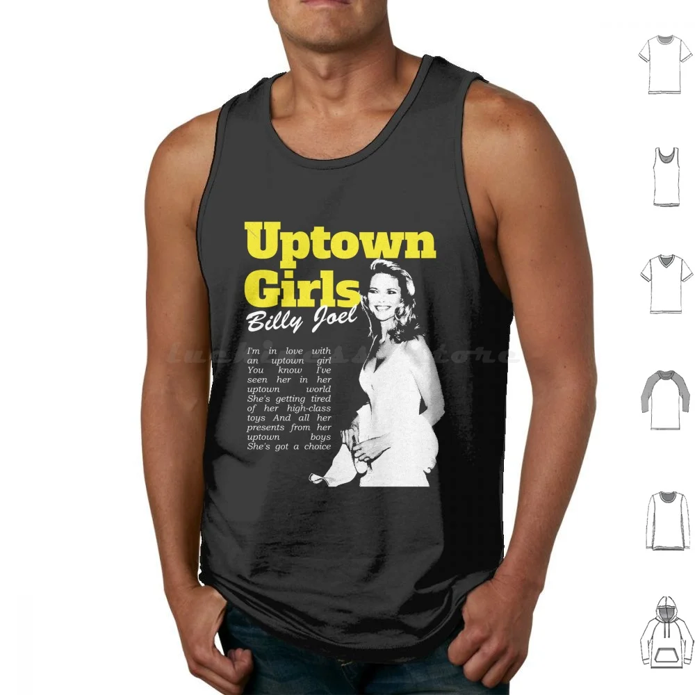 

Uptown Girls Billy Винтажные топы на бретелях с принтом Хлопок Billy Music Joel Uptown Girls Ретро Билли Ретро Поп-поп 80-е Музыка Винтаж