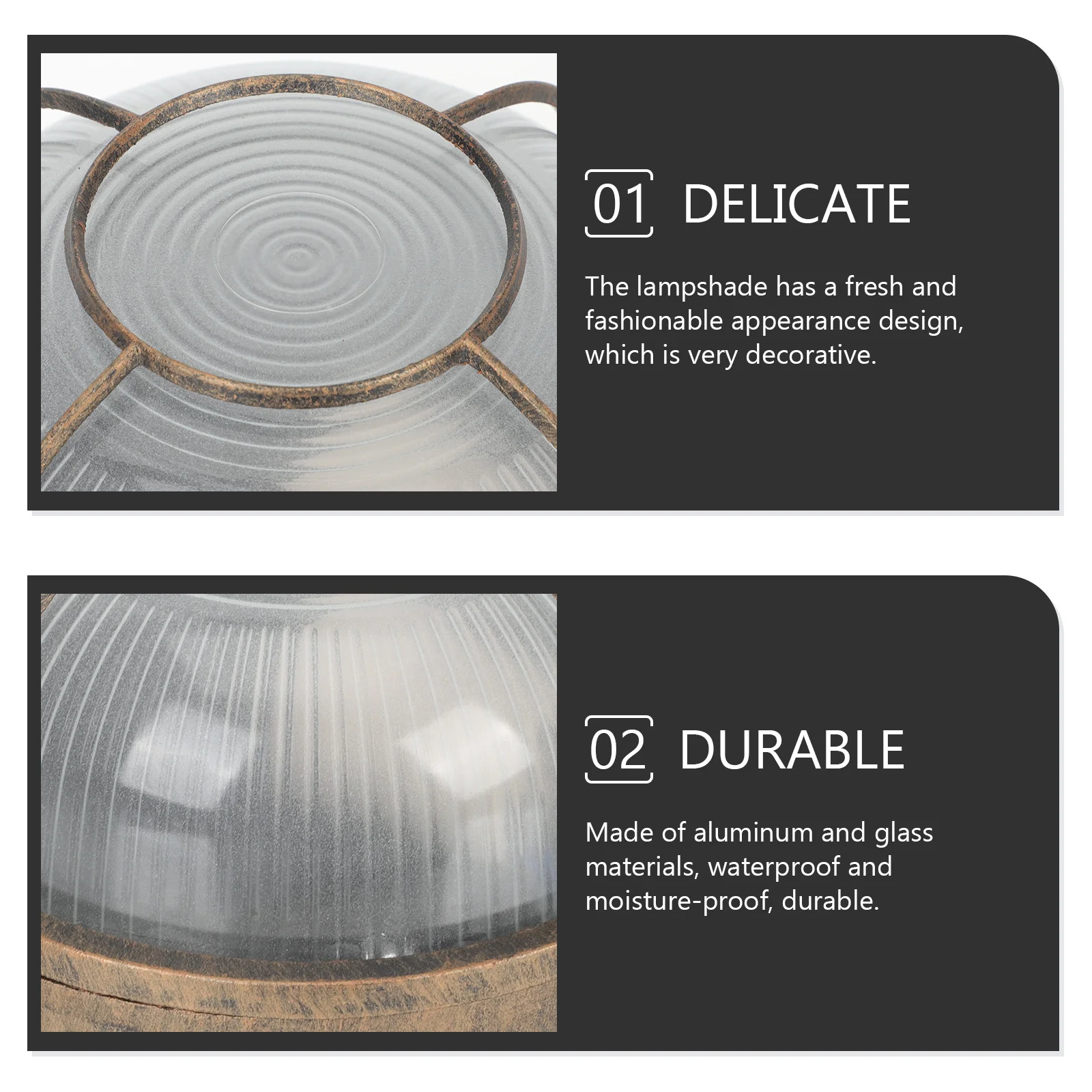 

Bulkhead Light Fixture Retro Shade Durable Aluminum Glass Outdoor Garden Wall Lantern LED Bulkhead Outdoor Wall Light