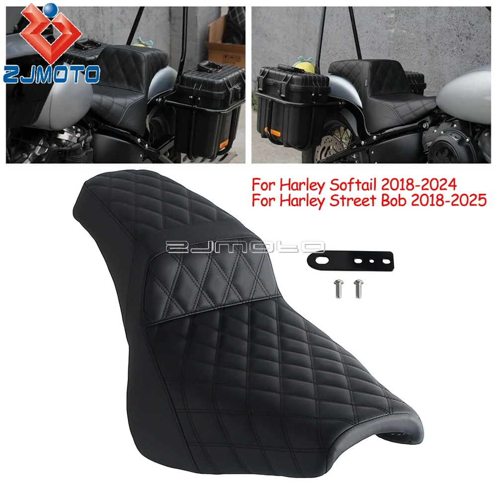 For Harley Deluxe FLDE Slim FLSL Standard FXST Heritage Classic FLHC 2018 2019 2020-Up Motorcycle Driver Passenger Step-Up Seat