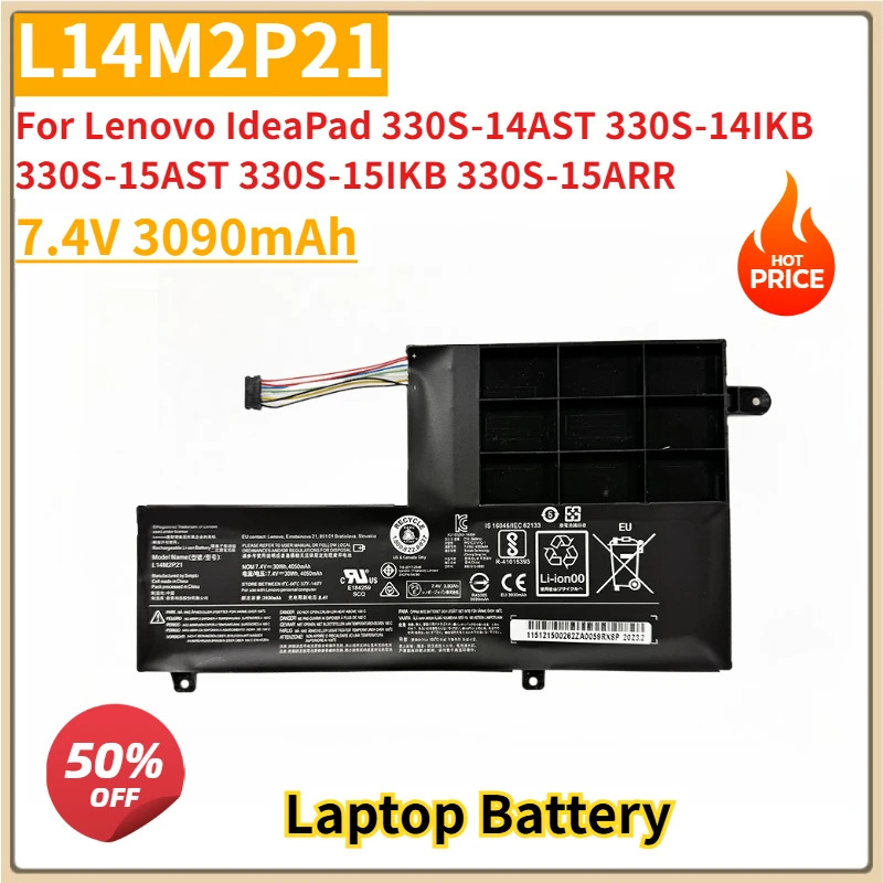 

New Replacement Laptop Battery L14M2P21 7.4V 3090mAh for Lenovo IdeaPad 330S-14AST 330S-14IKB 330S-15AST 330S-15IKB 330S-15ARR