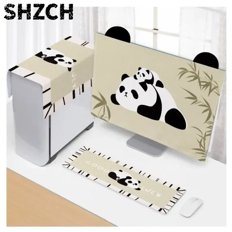Computer Dust Cover Cloth Desktop Monitor 3pcs Set Household Cute Cartoon Computer Keyboard Host Dust Cover Cloth Towel ZG267