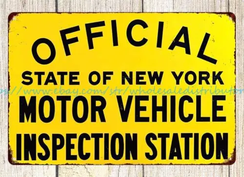 metal signs state of NEW YORK motor vehicle inspection station metal tin sign