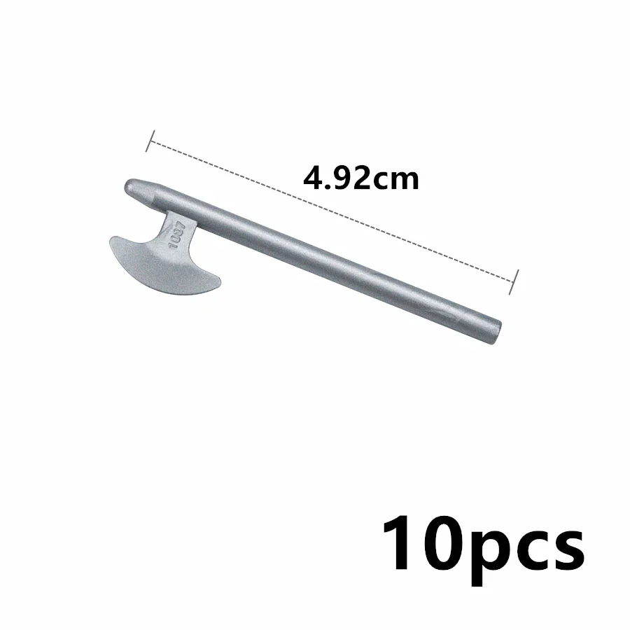 MOC 10 Stück Militärwaffen-Soldatenfiguren Mittelalterliche Bausteine Teile Zauberstab Rüstung Bogen Speer Axt Schulter-Ziegelstein Geschenk Spielzeug – Detail 11