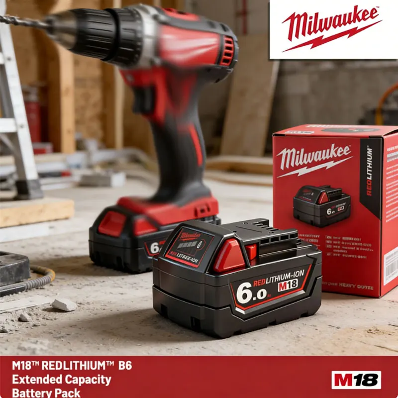 

Milwaukee M18 6.0Ah High Performance Battery, 18V Rechargeable Battery Replacement for Milwaukee M18 HB6 Series Tools